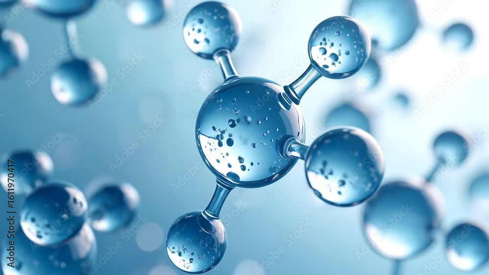 Poster dynamic molecular structure visualization, science animation