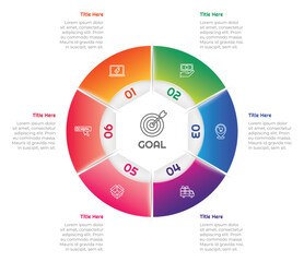 6 Options or Steps Infographic Element for presentations, reports, and web