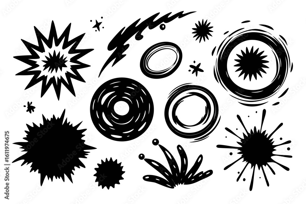 Poster explosive abstract shapes and splashes create dynamic visual energy perfect for energetic design pro
