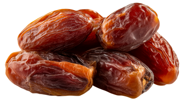 Dried dates stacked together on a transparent background - Powered by Adobe