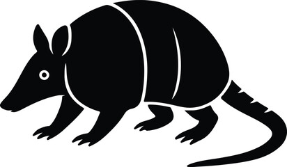 Silhouette armadillo animal cartoon vector graphic illustration design