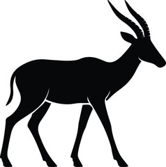 Silhouette antelope majestic animal wildlife standing gracefully vector illustrator