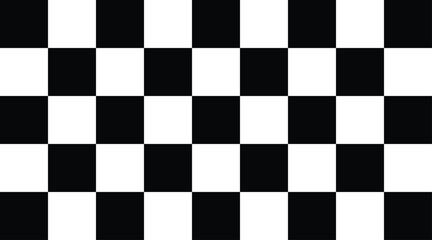 Black and white checkers line seamless pattern repeating banner. Racing flag stripe speed texture 