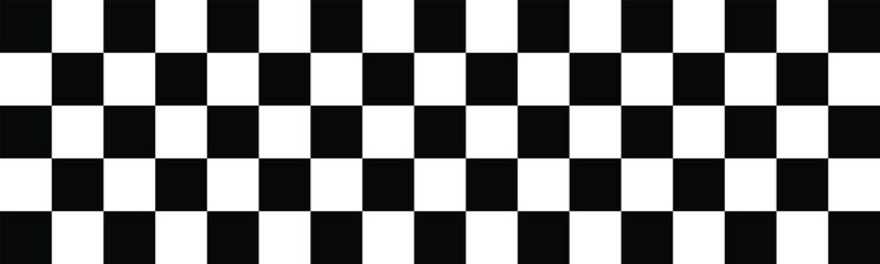 Black and white checkered line seamless pattern repeating banners of racing flag stripe speed texture 