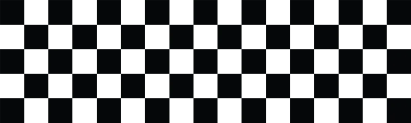 Fototapete Black and white checkered line seamless pattern repeating banners of racing flag stripe speed texture  © Designflowbd