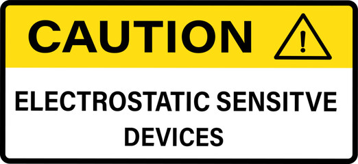 Warning Electrostatic Sensitive Device symbol, Caution for ESD equipment, Warning sign and label, Isolate On White Background Label .EPS10
