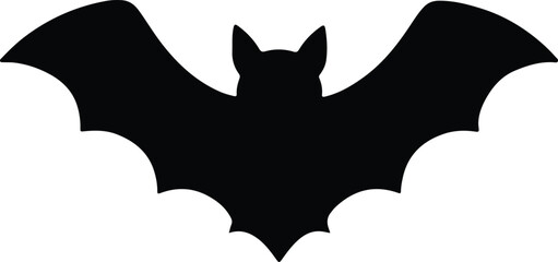 Silhouette bat spreading wings flying halloween concept vector illustrator