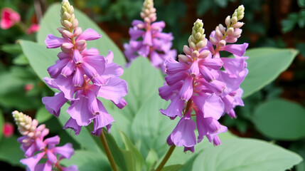 Obraz premium Purple hosta flowers