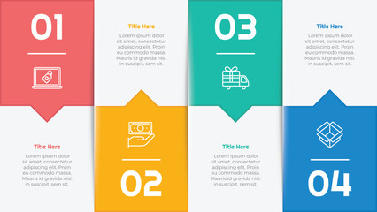 4 Options or Steps Infographic Element for presentations, reports, and web