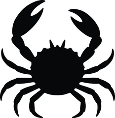 Silhouette crab vector image featuring detailed claws and legs vector illustrator
