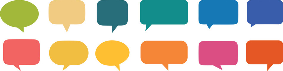 Set of different speech bubbles. Communication concept, Speak bubble text, vector set of flat message bubbles. Vector illustration balloon speak signs