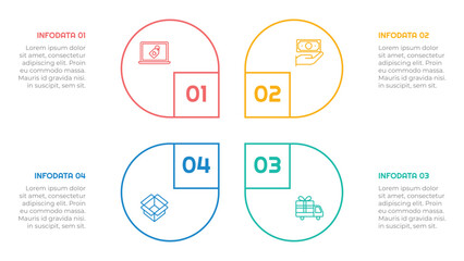 4 Options or Steps Infographic Element for presentations, reports, and web