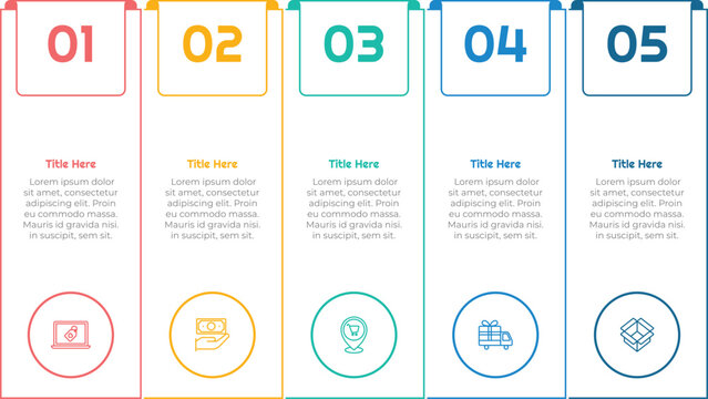 5 Options or Steps Infographic Element for presentations, reports, and web