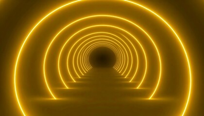 Obraz premium Neon tunnel, glowing circles
