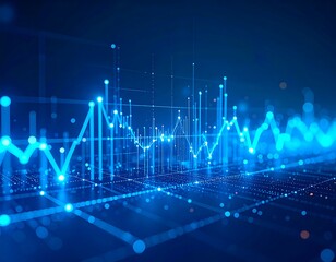 Data visualization, financial graphs, digital interface