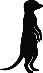 Obraz premium Silhouette meerkat standing upright attentive vector illustrator