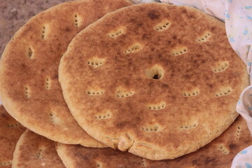 Khobz Close Up, Traditional Moroccan Bread