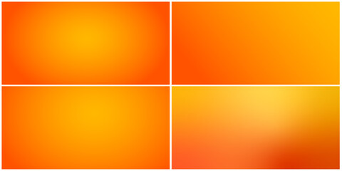 Obraz premium Set of orange color background. Abstract backgrounds, gradient background design, yellow vector wallpaper illustration. Beautiful bright orange background.