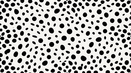 Abstract black and white dalmatian spot pattern texture