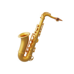 Golden Saxophone Isolated Black Background