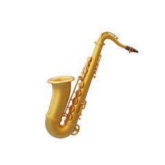 Golden Saxophone Illustration Black Background