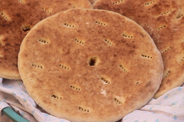 Khobz Close Up, Traditional Moroccan Bread