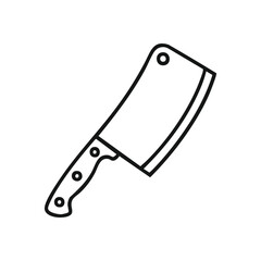 Meat Cleaver Kitchen Tool. Bold graphic of a butcher's sharp chopper. This culinary utensil symbolizes precision and strength in food preparation.