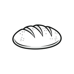 Fresh Baked Bread Outline. A crisp graphic representation of a delicious staple. This humble form suggests comfort, homemade warmth, and essential sustenance.