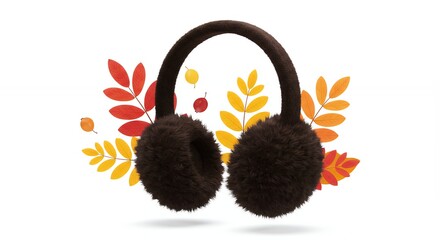 Earmuffs autumn illustration