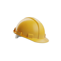 Yellow hard hat for construction safety and industrial protection on a white background isolated view