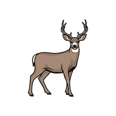 Obraz premium Majestic Wild Deer Illustration. Captivating graphic of a regal cervid, symbolizing wilderness and natural power. An elegant emblem for various design projects.