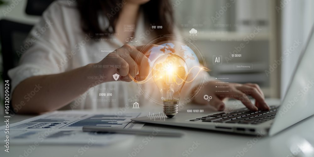 Poster global ai and data processing system enhances data, ai, and processing efficiency through digital ne