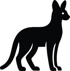 Silhouette xoloitzcuintli dog standing proudly in profile vector illustrator