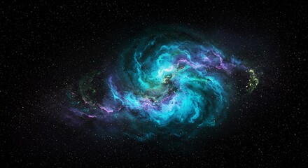 Vibrant Swirling Nebula in Deep Space