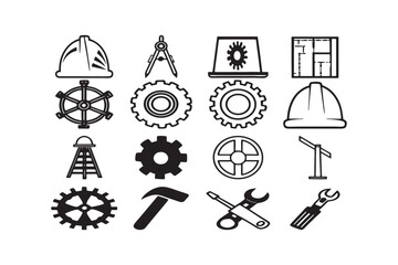 Fototapeta premium Engineering-icons-collection--32-designs-of-engine vector art.