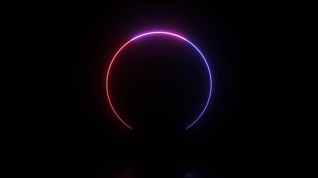 Electric blue and red lightning energy circle with reflecting floor on transparent background with alpha channel.