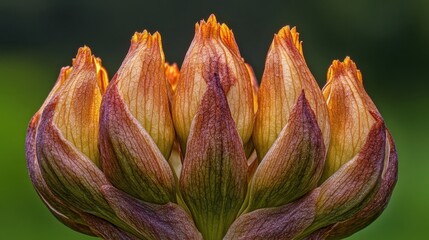 Fototapeta premium Close-Up of Colorful Flower Buds with Intricate Textures and Details
