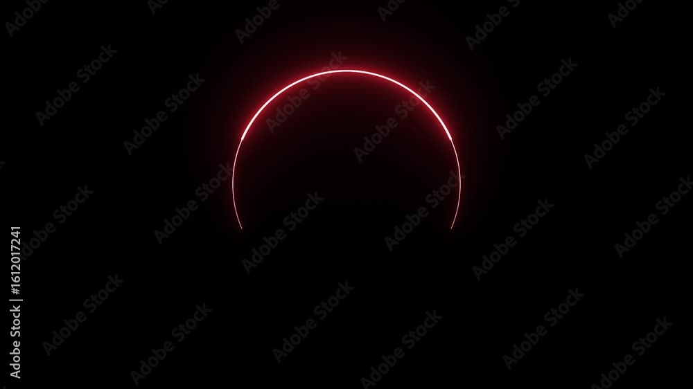 Poster electric red lightning energy circle with reflecting floor on transparent background with alpha chan