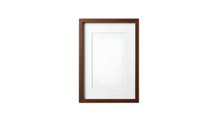Minimalist Presentation of a Rectangular Wooden Frame, for Art Display and Decoration on transparent background