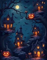 Spooky Halloween Village