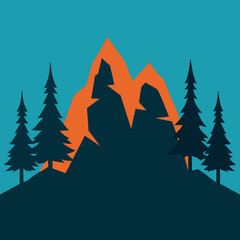 Obraz premium vector illustration of a winter landscape