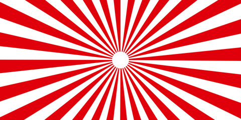 Radial sunburst pattern with converging lines creating a bold optical and geometric visual effect. Red and white sunburst design on a transparent background. Sun Burst or Rays vector illustration