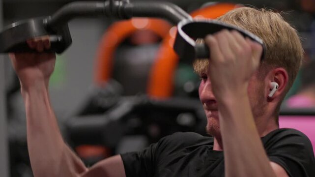 Man training at the gym