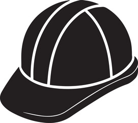 Simple black and white safety hard hat vector