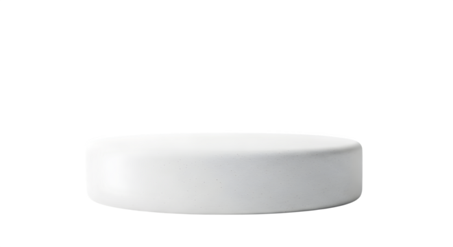3D Render of a Minimalist Round Display Podium, for Product Showcase on transparent background