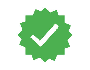 Green Verified Badge Icon – Approval Check Mark Symbol
