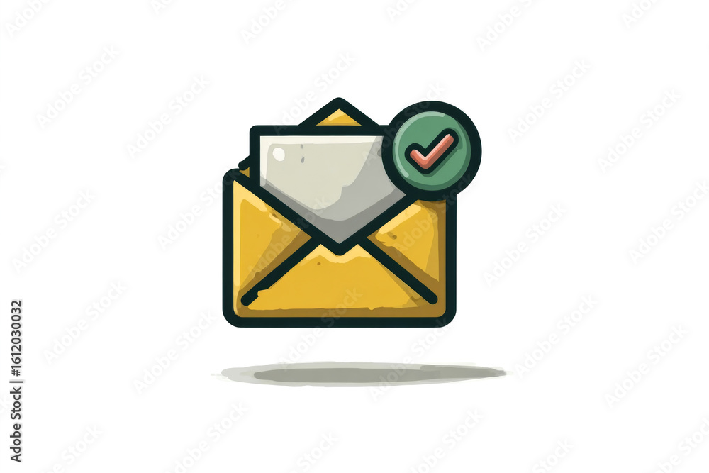Poster email message successfully received and confirmed with check mark symbol