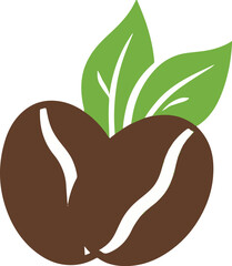 logo design of coffee beans and leaves, nature, organic. logo design template, icon, symbol, vector, creative, idea.
