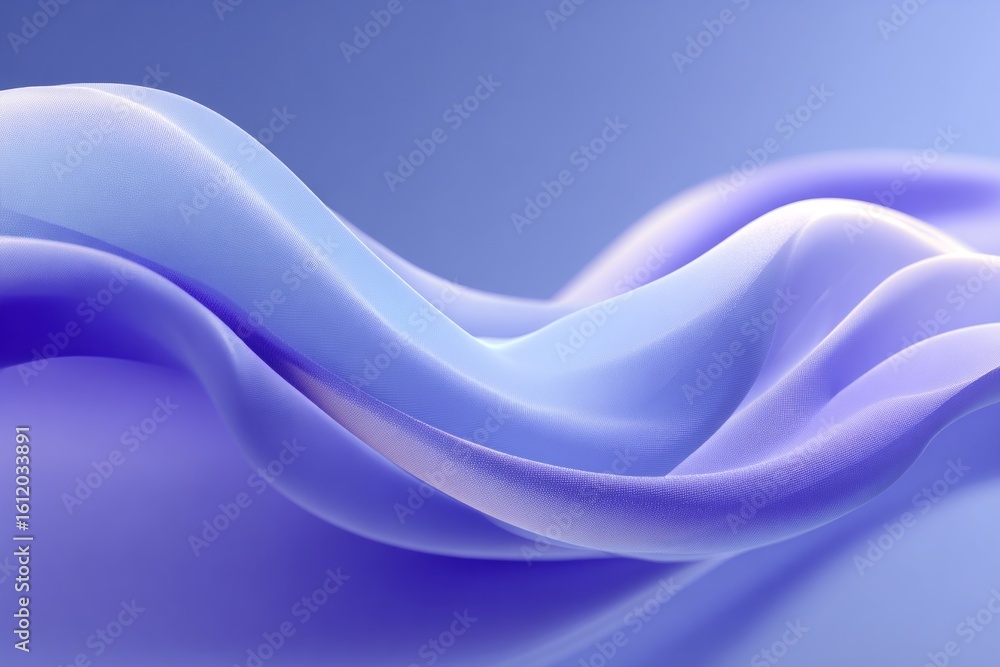Poster smooth, undulating waves of blue and purple fabric create a mesmerizing abstract pattern
