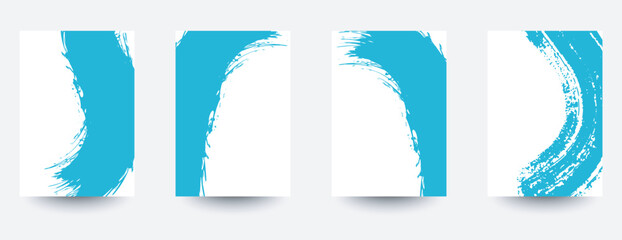Set of A4 abstract blue grunge arts background. horizontal a4 covers, brochure, flyer template design with abstract background. 